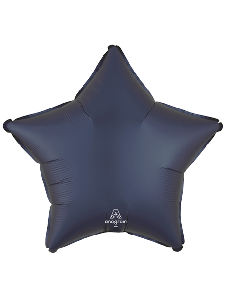 Globo de estrella azul marino satinado con anagrama de 18 pulgadas
