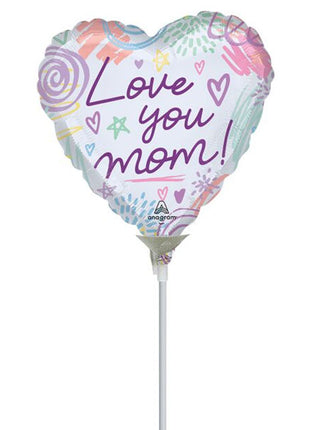9in Anagram Love You Mom Sweet Scribbles (Heat Seal Required)