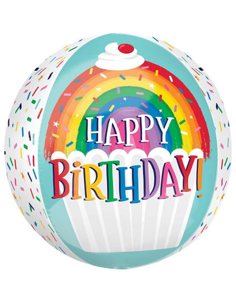 16in Anagram Rainbow Sprinkles Birthday Orbz Balloon