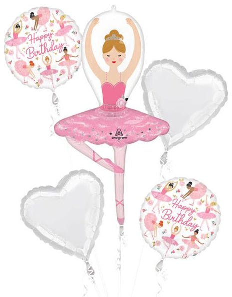 Anagram Ballerina Girl Birthday Bouquet Balloons 5pc