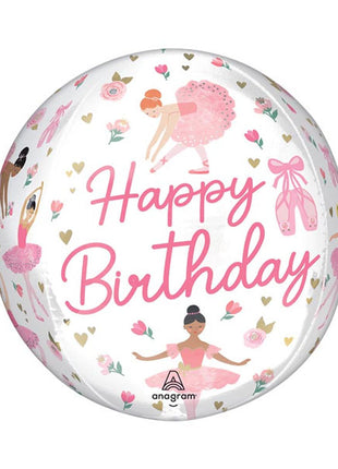 16in Anagram Ballerina Girl Birthday Orbz Balloon