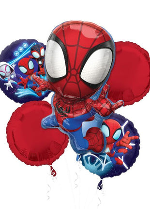 Ramo de globos con anagrama de Spidey y sus increíbles amigos (5 unidades)