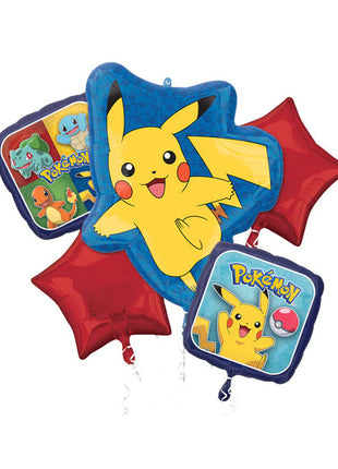 Globos de ramo de cumpleaños con anagramas de Pokémon (5 unidades)