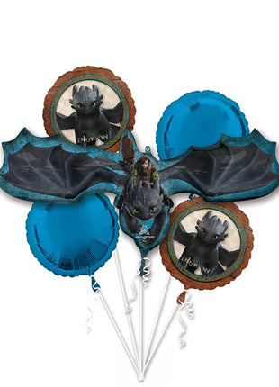 Globos de ramo de anagramas de Cómo entrenar a tu dragón (5 unidades)