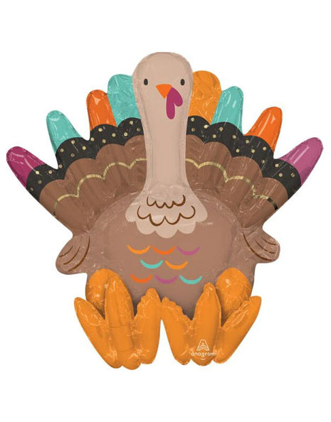21in Anagram Air-Filled Give Thanks Turkey Sitter Balloon