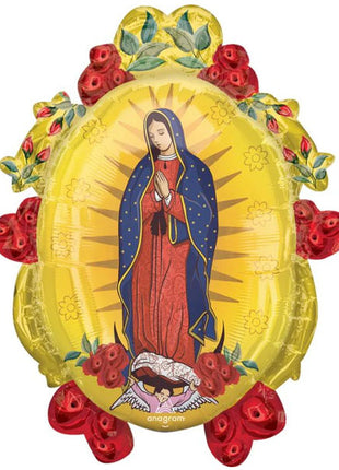 Globo con anagrama de la Virgen de Guadalupe de 31 pulgadas
