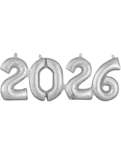 24in Anagram Air-Filled Silver 2026 Balloon