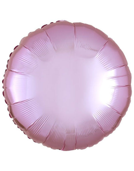Globo redondo rosa pastel con anagrama de 18 pulgadas