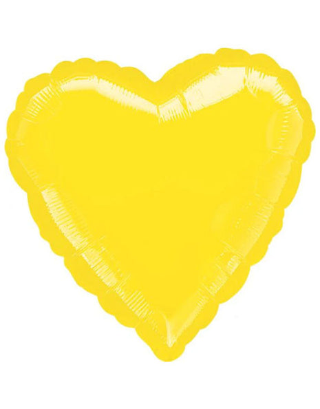 Globo de corazón amarillo con anagrama de 18 pulgadas