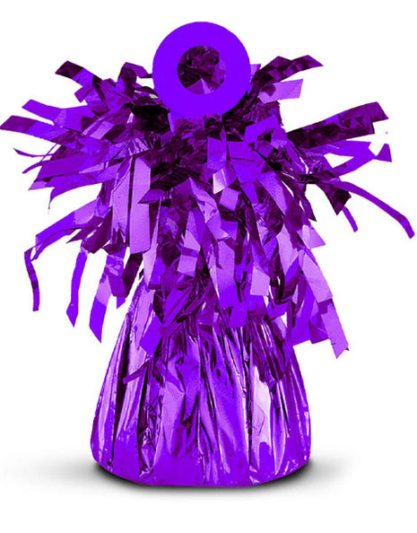 Peso para globo morado con anagrama de 5 oz