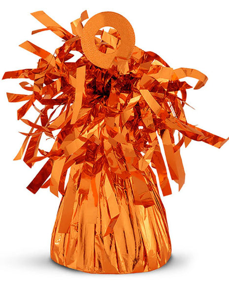 Peso para globo naranja con anagrama de 5 oz