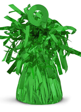 Peso para globo verde con anagrama de 5 oz