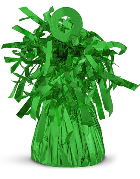 Peso para globo verde con anagrama de 5 oz