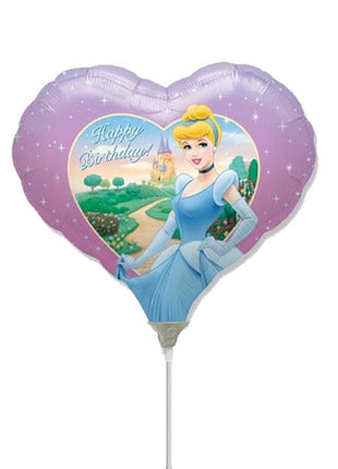 Globo de corazón de Cenicienta con anagrama de 9 pulgadas (se requiere sellado térmico)