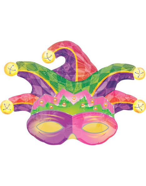 31in Anagram Mardi Gras Mask Balloon - Joker Party Supply