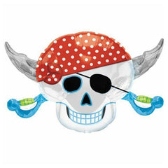 28in Anagarm Pirate Skull and Bones Balloon - Joker Party Supply