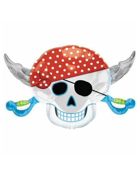 28in Anagarm Pirate Skull and Bones Balloon - Joker Party Supply