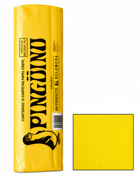 Pinguino Papel Crepe/Crepe Paper Amarillo Fuerte 10 Ojas/10 Sheets