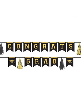 Amscan Congrats Grad Pennant Banner 2pc (9in x 10ft)