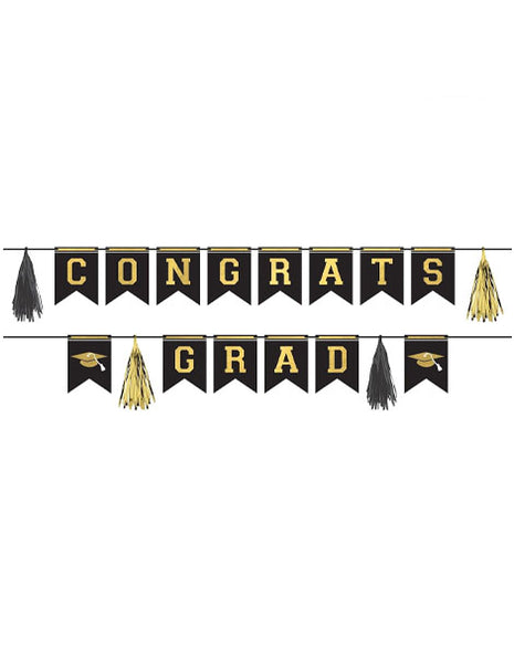 Amscan Congrats Grad Pennant Banner 2pc (9in x 10ft)