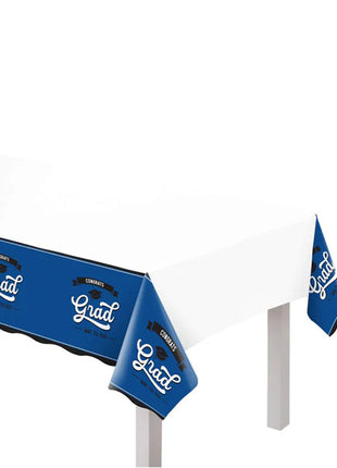 Amscan School Spirit Plastic Blue Table Cover (54inx102in)
