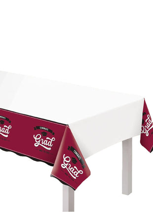 Amscan School Spirit Plastic Maroon Table Cover (54inx102in)