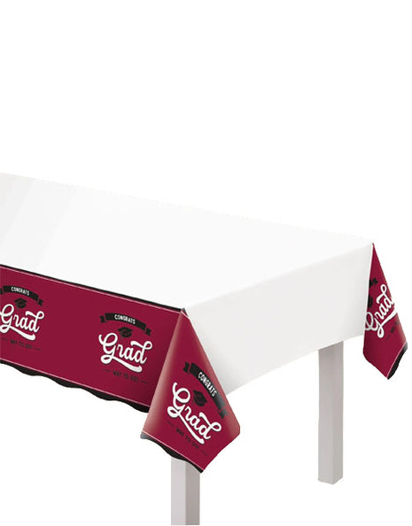 Amscan School Spirit Plastic Maroon Table (54inx102in)