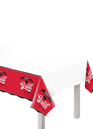 Amscan School Spirit Plastic Red Table Cover (54inx102in)