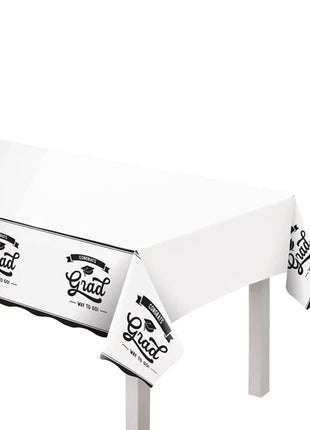 Amscan School Spirit Plastic White Table Cover (54inx102in)