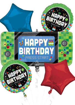 Anagram 8-Bit Birthday Bouquet Balloons 5pc