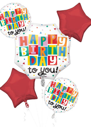 Anagram Celebrate the Day Birthday Bouquet Balloons 5pc