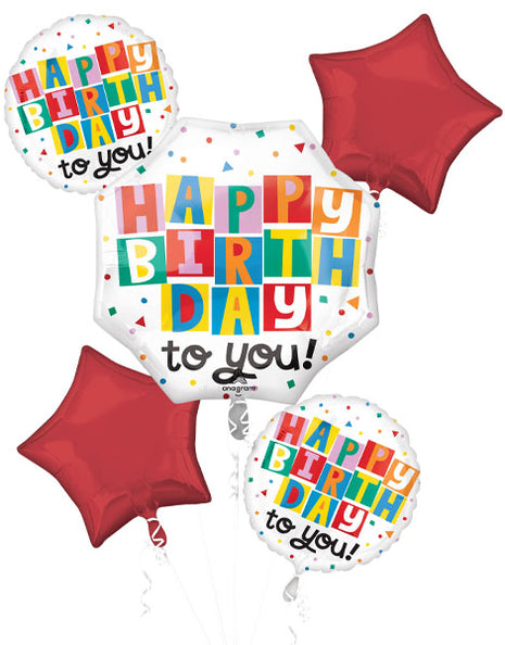 Anagram Celebrate the Day Birthday Bouquet Balloons 5pc