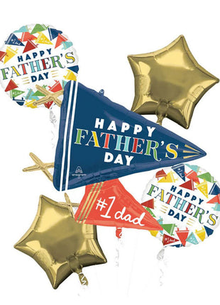 Anagram Happy Father's Day Varsity Dad Pennants Bouquet Balloons 5pc