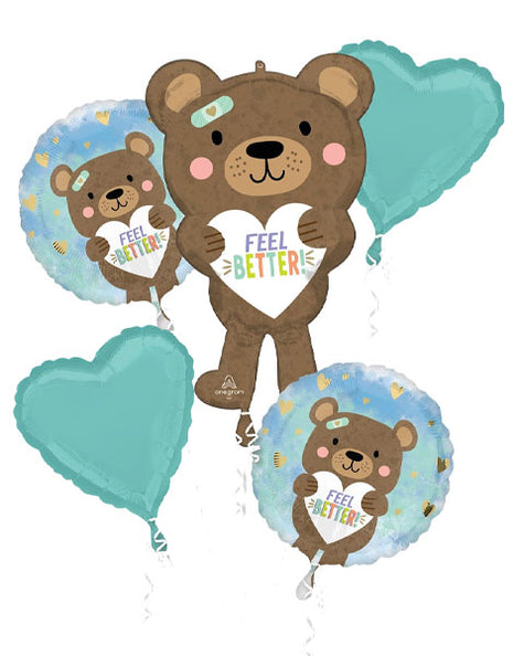 Anagram Feel Better Bear Bouquet Balloons 5pc