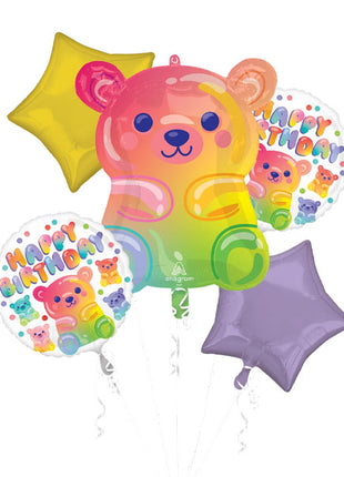 Anagram Gummy Bear Birthday Bouquet Balloons 5pc
