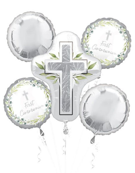 Anagram Pearl First Communion Bouquet Balloons 5pc