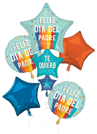 Anagram Playful Stripes Feliz Dia Del Padre Bouquet Balloons 5pc