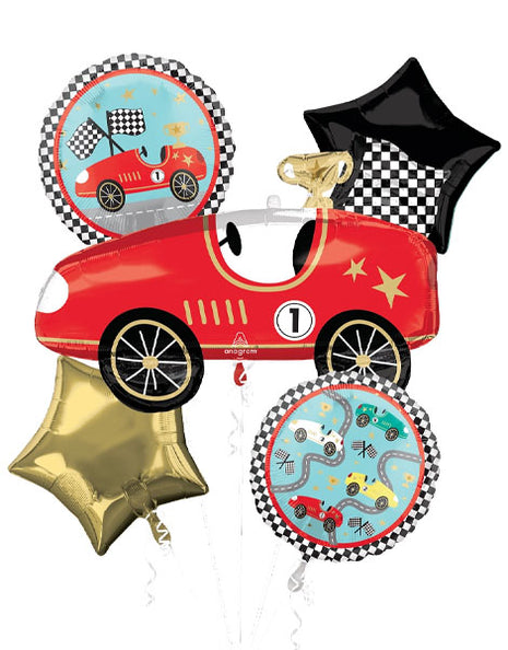 Anagram Race Cars Bouquet Balloons 5pc