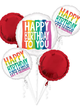Anagram Rainbow Wishes Bouquet Balloons 5pc