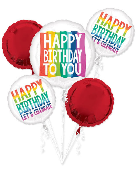 Anagram Rainbow Wishes Bouquet Balloons 5pc