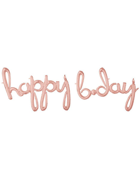 Anagram Rose Gold Happy Bday Birthday Air-filled Balloon