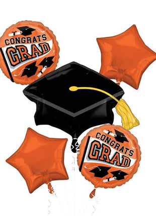 Anagram School Colors Be True to Your School Orange Bouquet Balloons 5pc