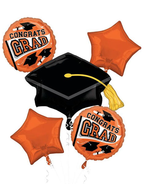 Anagram School Colors Be True to Your School Orange Bouquet Balloons 5pc