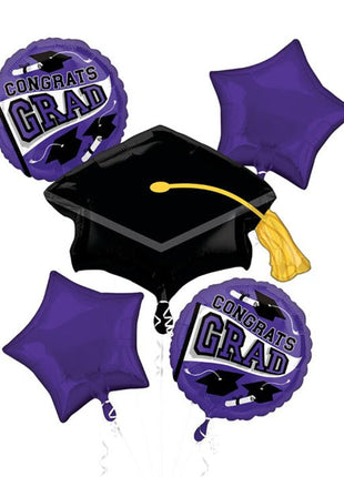 Anagram School Colors Be True to Your School Purple Bouquet Balloons 5pc