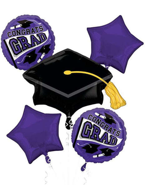 Anagram School Colors Be True to Your School Purple Bouquet Balloons 5pc