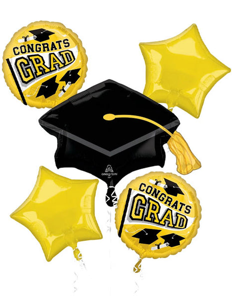 Anagram School Colors Be True to Your School Yellow Bouquet Balloons 5pc