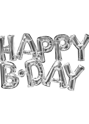 Anagram Silver Happy B-Day Air-filled Phrase Balloon
