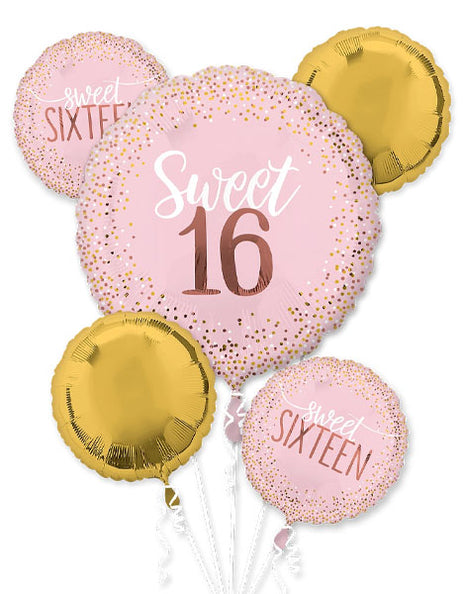 Anagram Sixteen Blush Bouquet Balloons 5pc