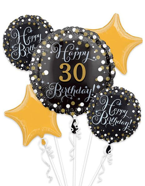 Anagram Sparkling Bday Personalize It! Bouquet Balloons 5pc
