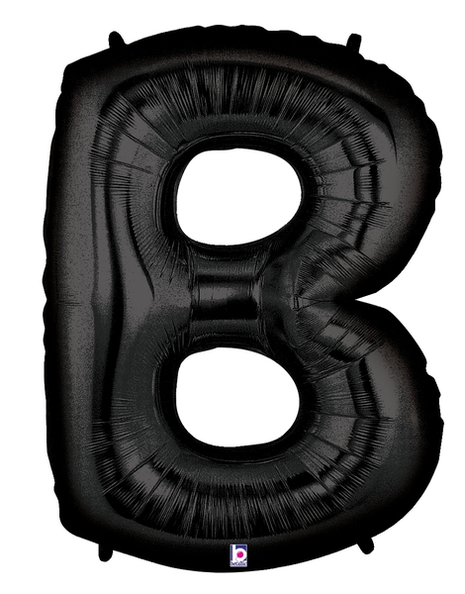34in Betallic Black Letter B Megaloons - Joker Party Supply